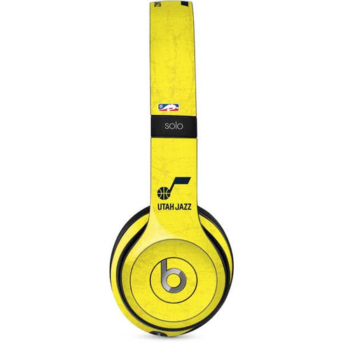 NBA Utah Jazz Yellow Texture Beats Solo 2 Wired Skin