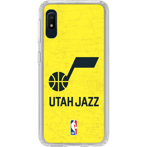 NBA Utah Jazz Yellow Texture Galaxy A10e Clear Case