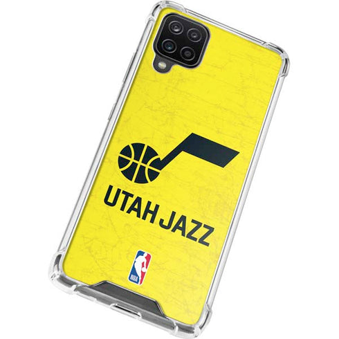 NBA Utah Jazz Yellow Texture Galaxy A12 Clear Case