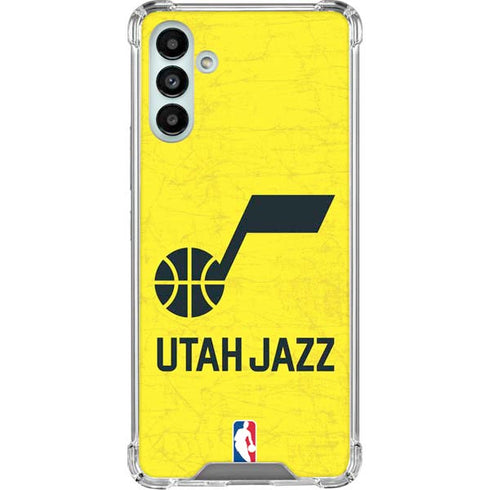 NBA Utah Jazz Yellow Texture Galaxy A13 5G Clear Case