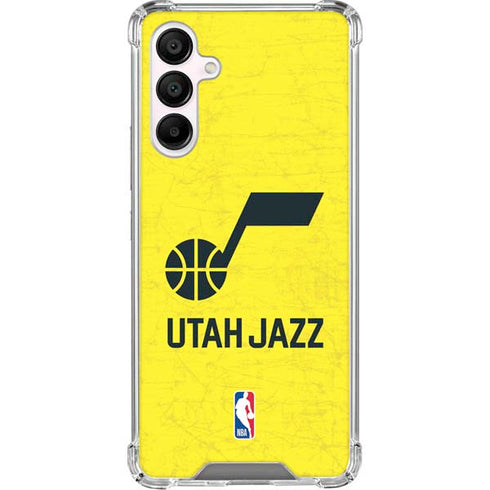 NBA Utah Jazz Yellow Texture Galaxy A16 5G Clear Case