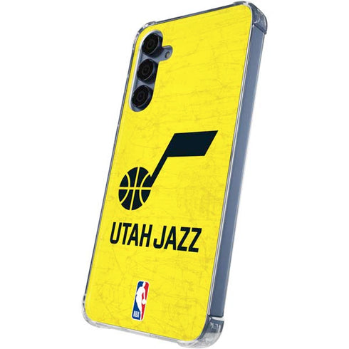 NBA Utah Jazz Yellow Texture Galaxy A35 5G Clear Case
