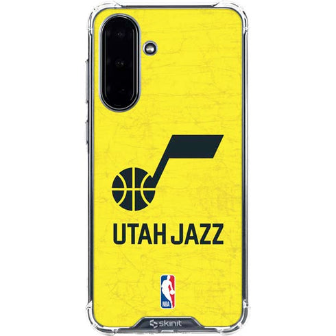 NBA Utah Jazz Yellow Texture Galaxy A36 5G Clear Case