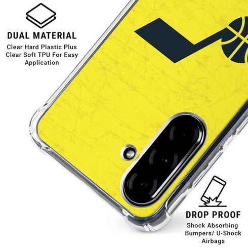 NBA Utah Jazz Yellow Texture Galaxy A36 5G Clear Case