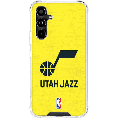 NBA Utah Jazz Yellow Texture Galaxy A54 5G Clear Case