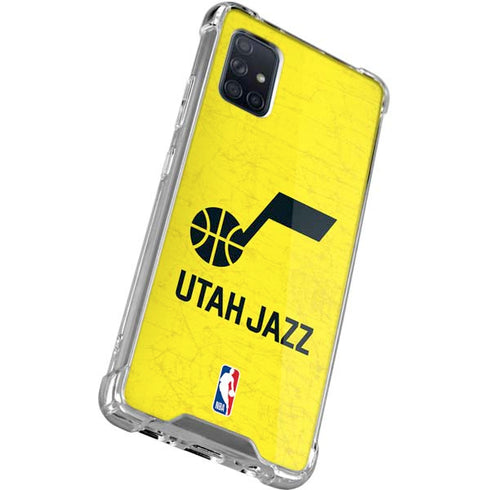 NBA Utah Jazz Yellow Texture Galaxy A71 5G Clear Case