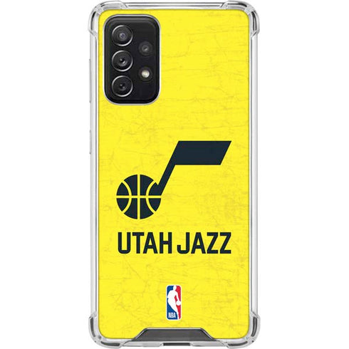 NBA Utah Jazz Yellow Texture Galaxy A72 5G Clear Case