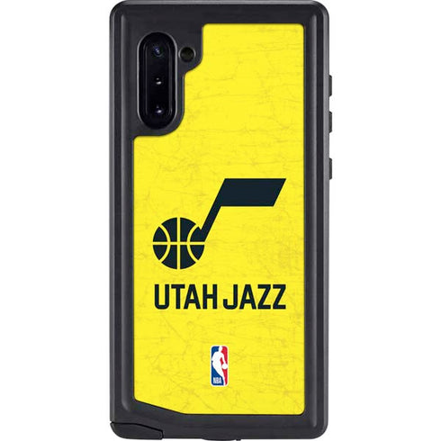 NBA Utah Jazz Yellow Texture Galaxy Note 10 Waterproof Case