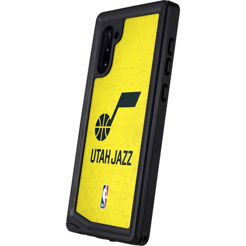 NBA Utah Jazz Yellow Texture Galaxy Note 10 Waterproof Case