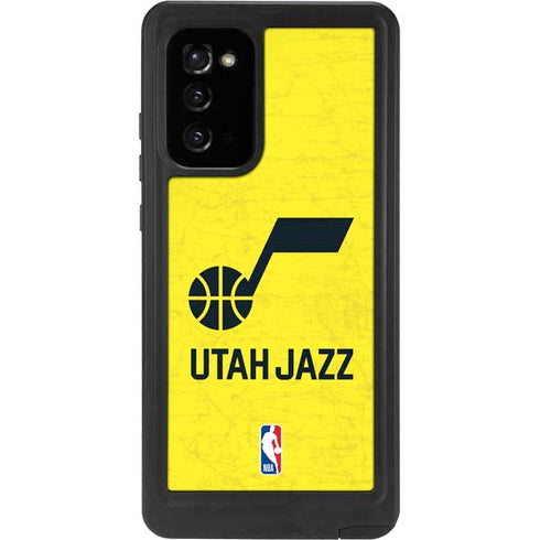 NBA Utah Jazz Yellow Texture Galaxy Note20 5G Waterproof Case