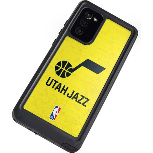 NBA Utah Jazz Yellow Texture Galaxy Note20 5G Waterproof Case