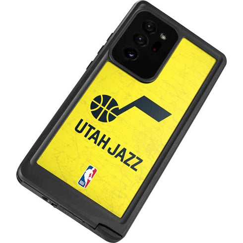 NBA Utah Jazz Yellow Texture Galaxy Note20 Ultra 5G Waterproof Case