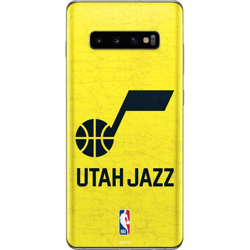 NBA Utah Jazz Yellow Texture Galaxy S10 Plus Skin