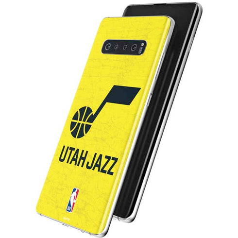 NBA Utah Jazz Yellow Texture Galaxy S10 Plus Skin