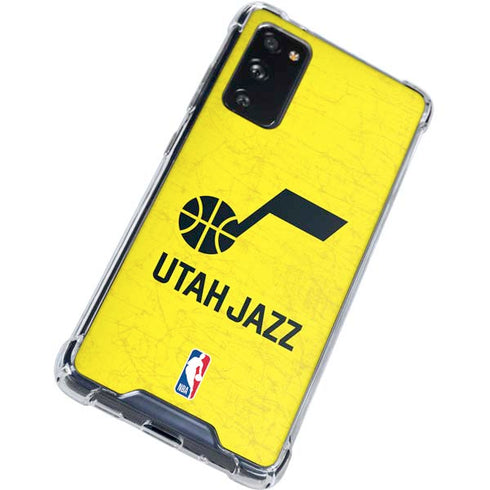 NBA Utah Jazz Yellow Texture Galaxy S20 FE Clear Case