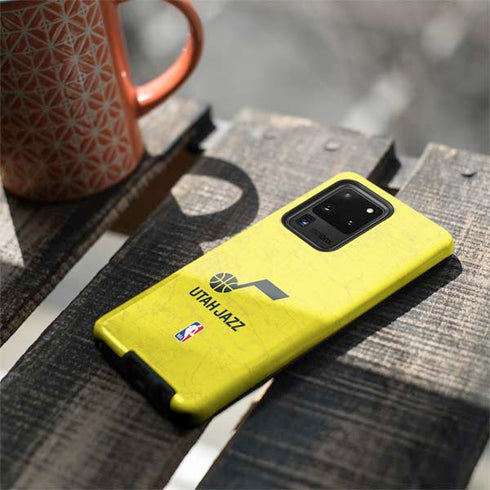 NBA Utah Jazz Yellow Texture Galaxy S20 Ultra 5G Pro Case