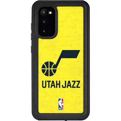 NBA Utah Jazz Yellow Texture Galaxy S20 Waterproof Case