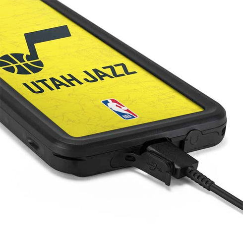 NBA Utah Jazz Yellow Texture Galaxy S20 Waterproof Case