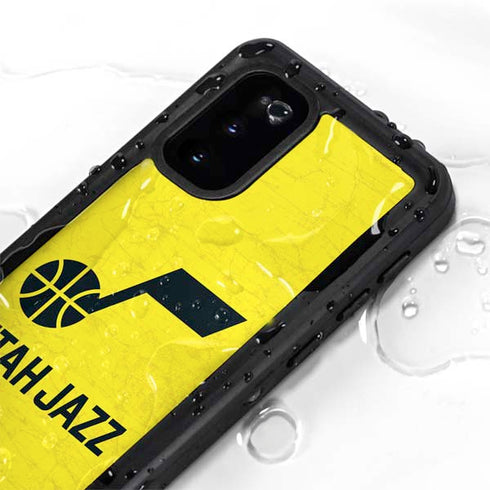 NBA Utah Jazz Yellow Texture Galaxy S20 Waterproof Case