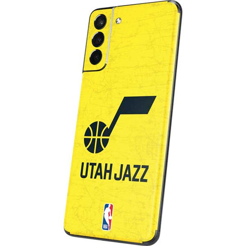 NBA Utah Jazz Yellow Texture Galaxy S21 Plus 5G Skin
