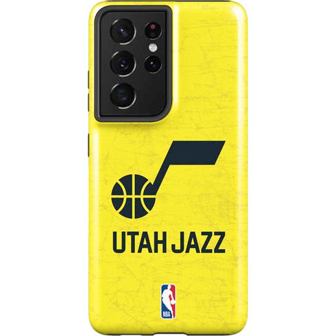 NBA Utah Jazz Yellow Texture Galaxy S21 Ultra 5G Pro Case