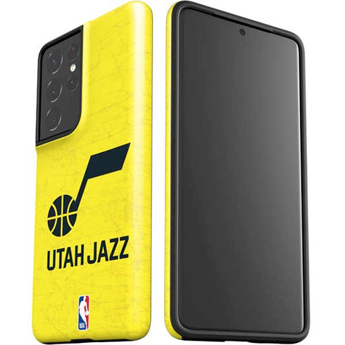 NBA Utah Jazz Yellow Texture Galaxy S21 Ultra 5G Pro Case
