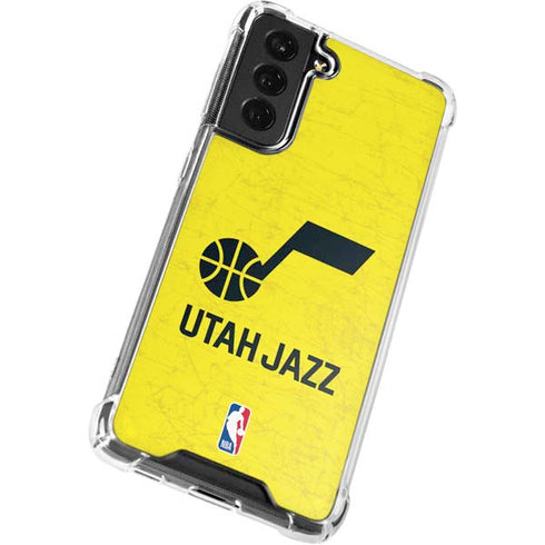 NBA Utah Jazz Yellow Texture Galaxy S22 Plus Clear Case