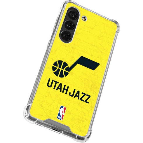 NBA Utah Jazz Yellow Texture Galaxy S23 Clear Case