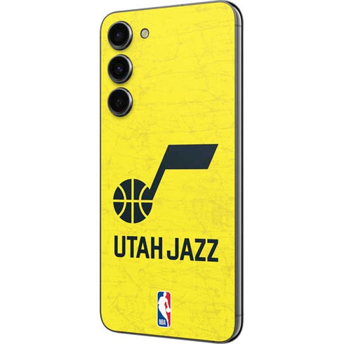 NBA Utah Jazz Yellow Texture Galaxy S23 FE Skin