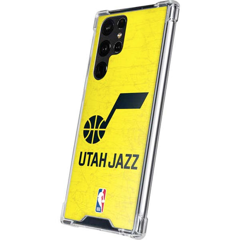 NBA Utah Jazz Yellow Texture Galaxy S23 Ultra Clear Case