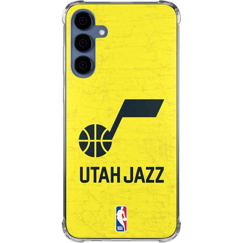 NBA Utah Jazz Yellow Texture Galaxy S24 Clear Case