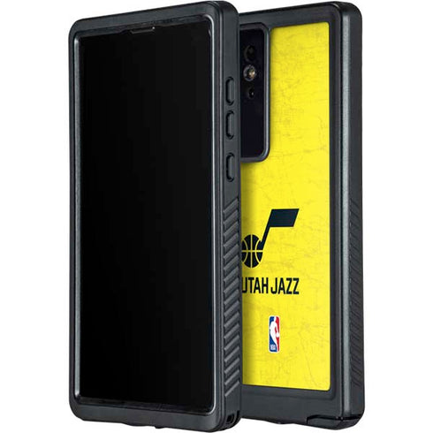 NBA Utah Jazz Yellow Texture Galaxy S24 Ultra Waterproof Case