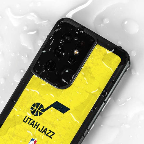 NBA Utah Jazz Yellow Texture Galaxy S24 Ultra Waterproof Case
