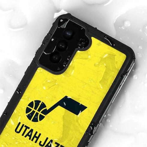 NBA Utah Jazz Yellow Texture Galaxy S24 Waterproof Case