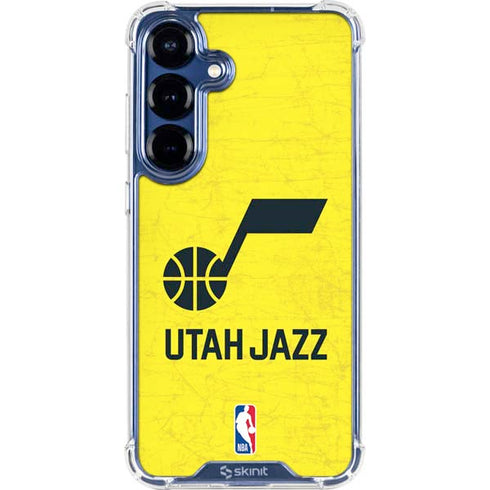 NBA Utah Jazz Yellow Texture Galaxy S25 Clear Case