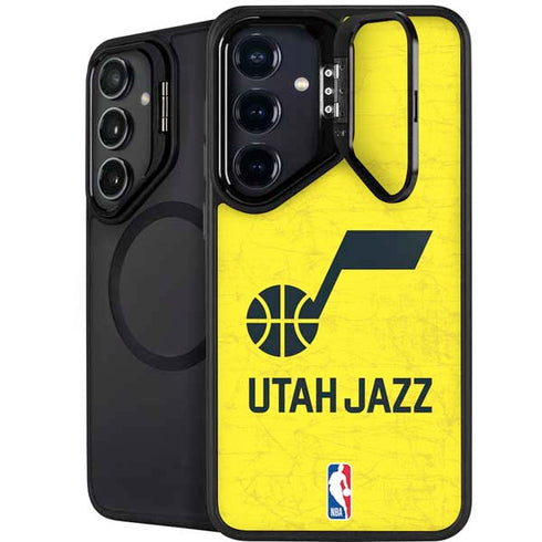 NBA Utah Jazz Yellow Texture Galaxy S26 Kickstand Case