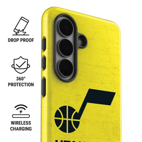 NBA Utah Jazz Yellow Texture Galaxy S26 Plus Impact Case