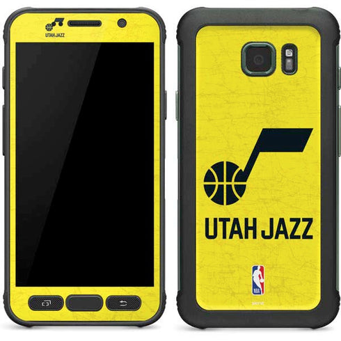 NBA Utah Jazz Yellow Texture Galaxy S7 Active Skin