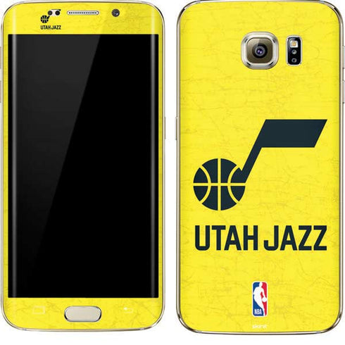NBA Utah Jazz Yellow Texture Galaxy S7 Edge Skin