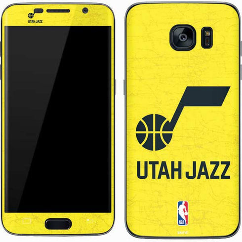 NBA Utah Jazz Yellow Texture Galaxy S7 Skin