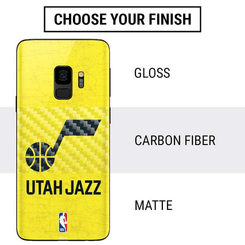 NBA Utah Jazz Yellow Texture Galaxy S9 Skin