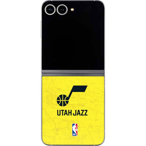 NBA Utah Jazz Yellow Texture Galaxy Z Flip6 Skin