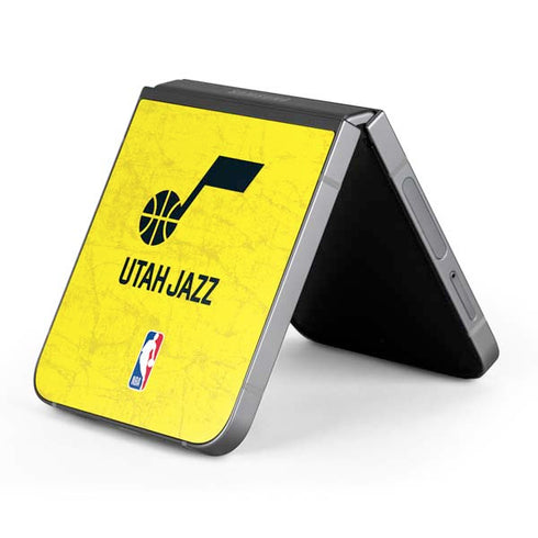 NBA Utah Jazz Yellow Texture Galaxy Z Flip6 Skin