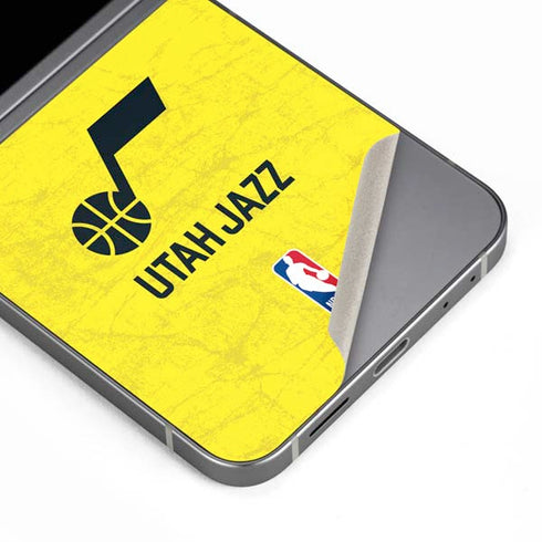 NBA Utah Jazz Yellow Texture Galaxy Z Flip6 Skin