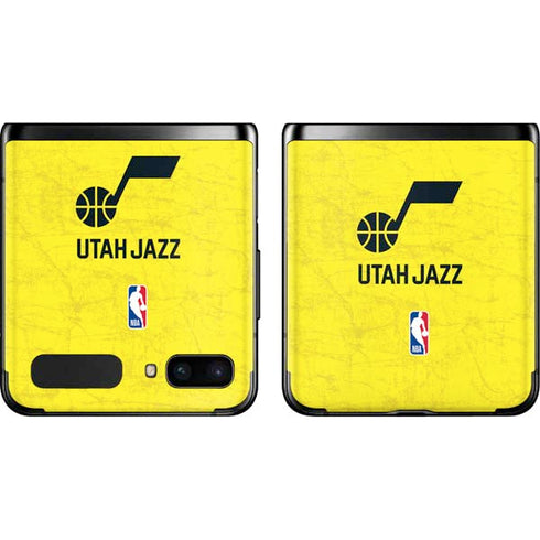 NBA Utah Jazz Yellow Texture Galaxy Z Flip Skin