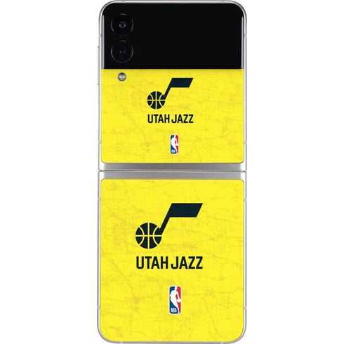 NBA Utah Jazz Yellow Texture Galaxy Z Flip3 5G Skin