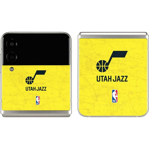 NBA Utah Jazz Yellow Texture Galaxy Z Flip3 5G Skin