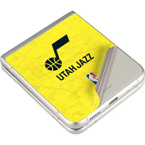 NBA Utah Jazz Yellow Texture Galaxy Z Flip3 5G Skin