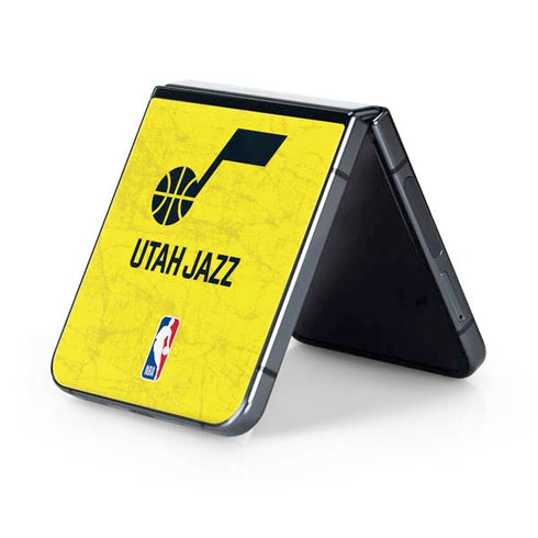 NBA Utah Jazz Yellow Texture Galaxy Z Flip5 5G Skin