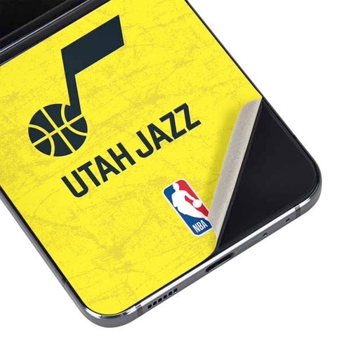 NBA Utah Jazz Yellow Texture Galaxy Z Flip5 5G Skin